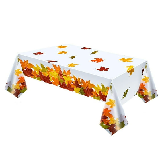 Gnwei Thanksgiving Disposable Tablecloths,51 x 86 Inch Thanksgiving Decorations,Give Thanks Table Cloth for Rectangular,Pumpkin Maple Tablecloths for Home,Party,Outdoor Picnic