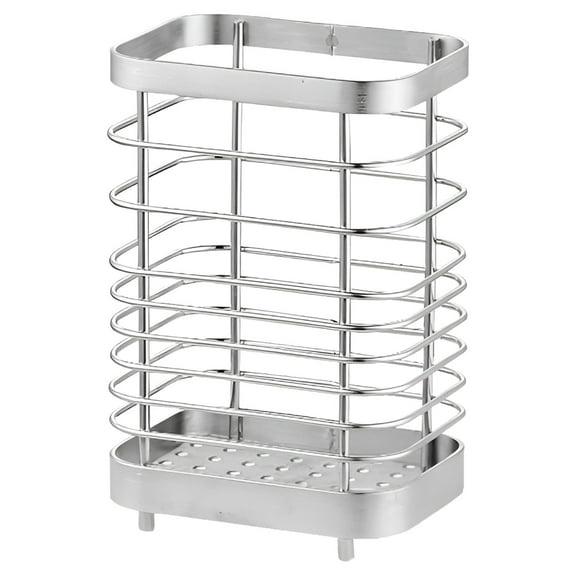 Gnwei Utensil Holder, Stainless Steel Utensil Drying Rack with Drain Tray, Kitchen Counter Drainer Basket Silverware Cutlery Flatware Holder Forks, Knives, Spoons, Chopsticks Organizer