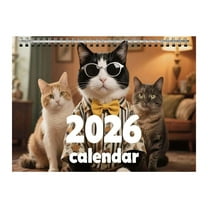 Gnwei Wall Calendar 2026, Kittens Calendar From January 2026 to December 2026, Fashion Cat Calendar, Cute Cat Theme Large Calendar 8.3"x13.2" for Organizing & Planning