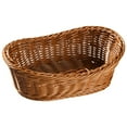 thumbnail image 1 of Gnwei Woven Breads Baskets, Oval Small Fruit Baskets Stackable Plastic Wicker Baskets for Serving Vegetables, Kitchen, Restaurant, Outdoor, Imitation Rattan Brown, 1 of 5