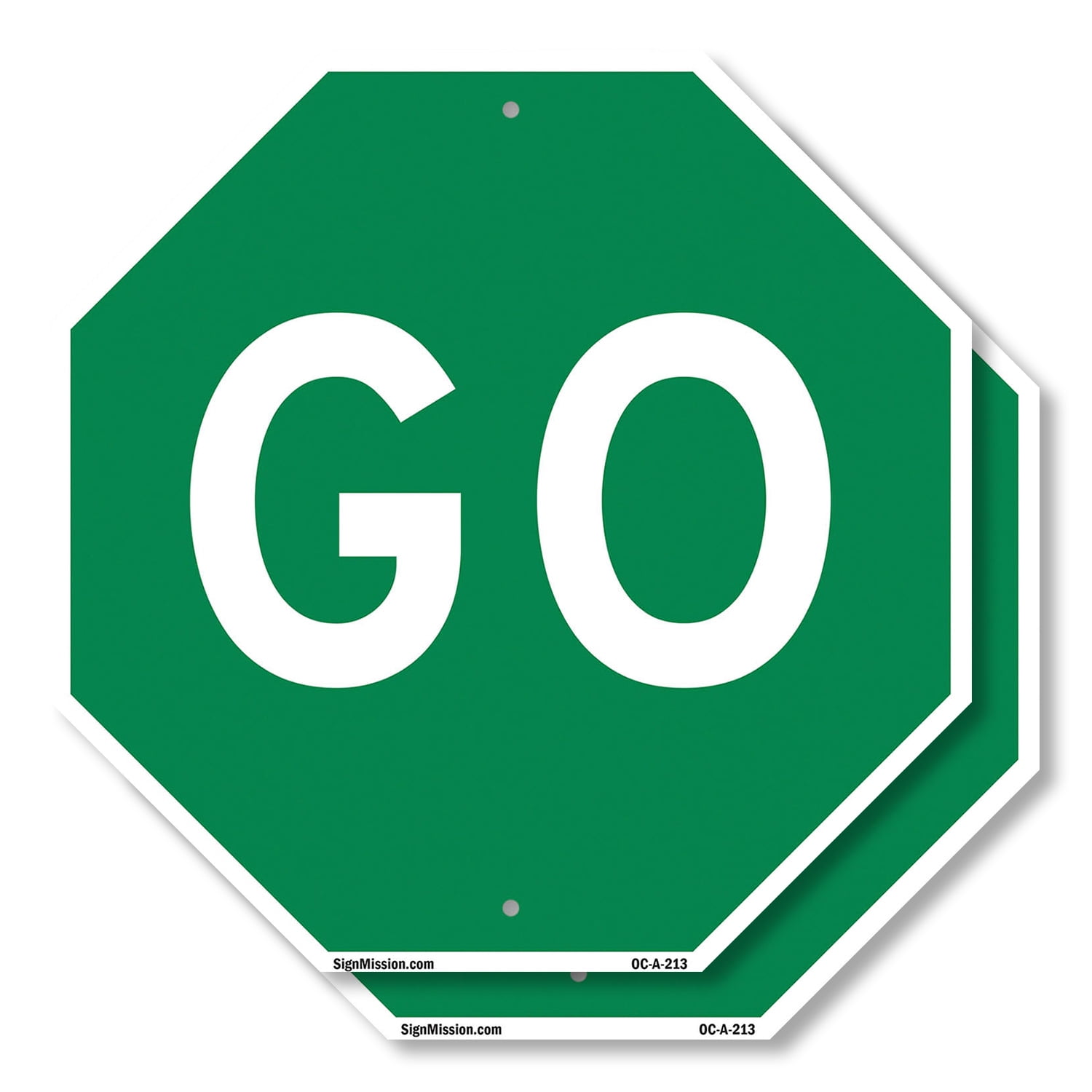 Go (2 Pack) 6 inch X 6 inch Octagon Plastic Sign Weather Resistant, UV ...