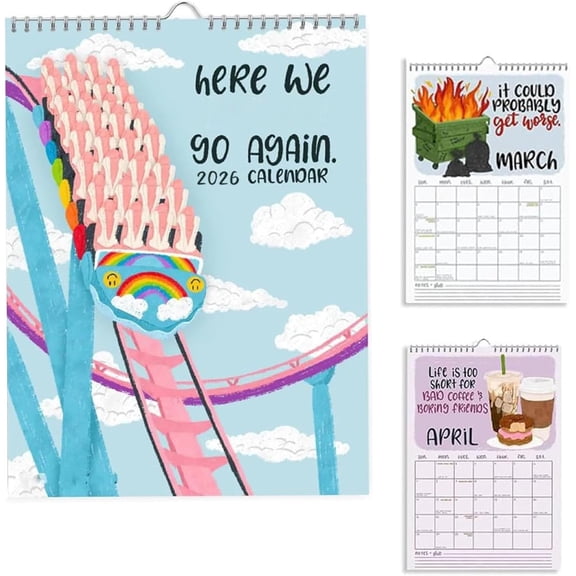Here We Go Again 2026 Calendar, Here We Go Again Calendar, Fun Hanging Month Hanging Calendar, Match Your Witty Personality, Novelty Planning Wall Calendar Note Pads for Home Office1111