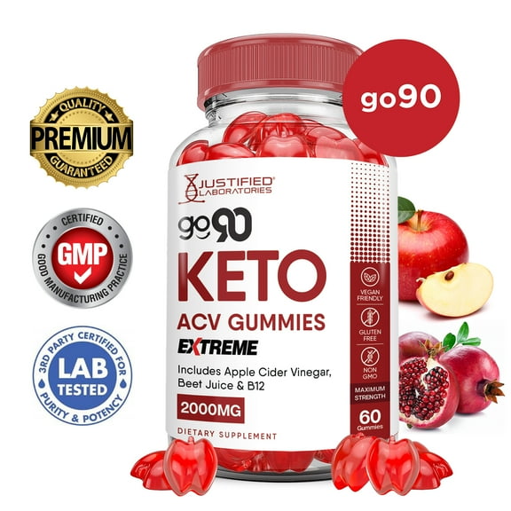 Go 90 Keto Extreme ACV Gummies 2000mg Dietary Supplement 60 Gummys