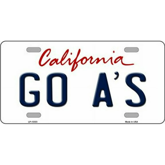 Go A's  Athletics California State Fan License Plate