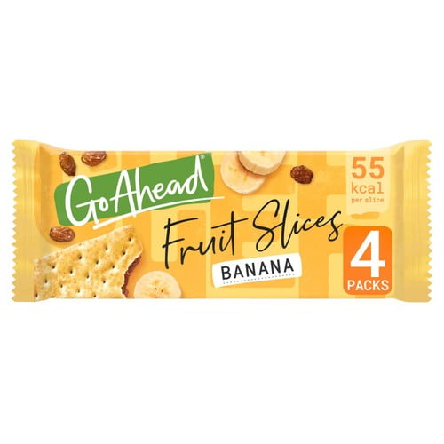 Go Ahead Banana Crispy Fruit Slices Snack Bars Multipack 4 x 43.6g, British Import (Pack of 3)