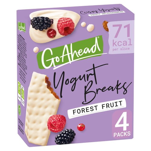 Go Ahead Forest Fruit Yogurt Breaks Snack Bars Multipack 4 x 17.8g, British Import (Pack of 3)