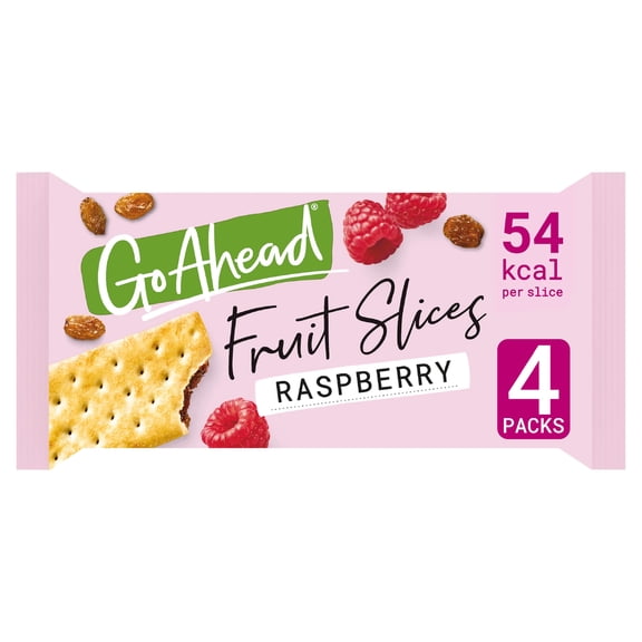 Go Ahead Raspberry Crispy Fruit Slices Snack Bars Multipack 4 x 43.6g, Imported from Britain