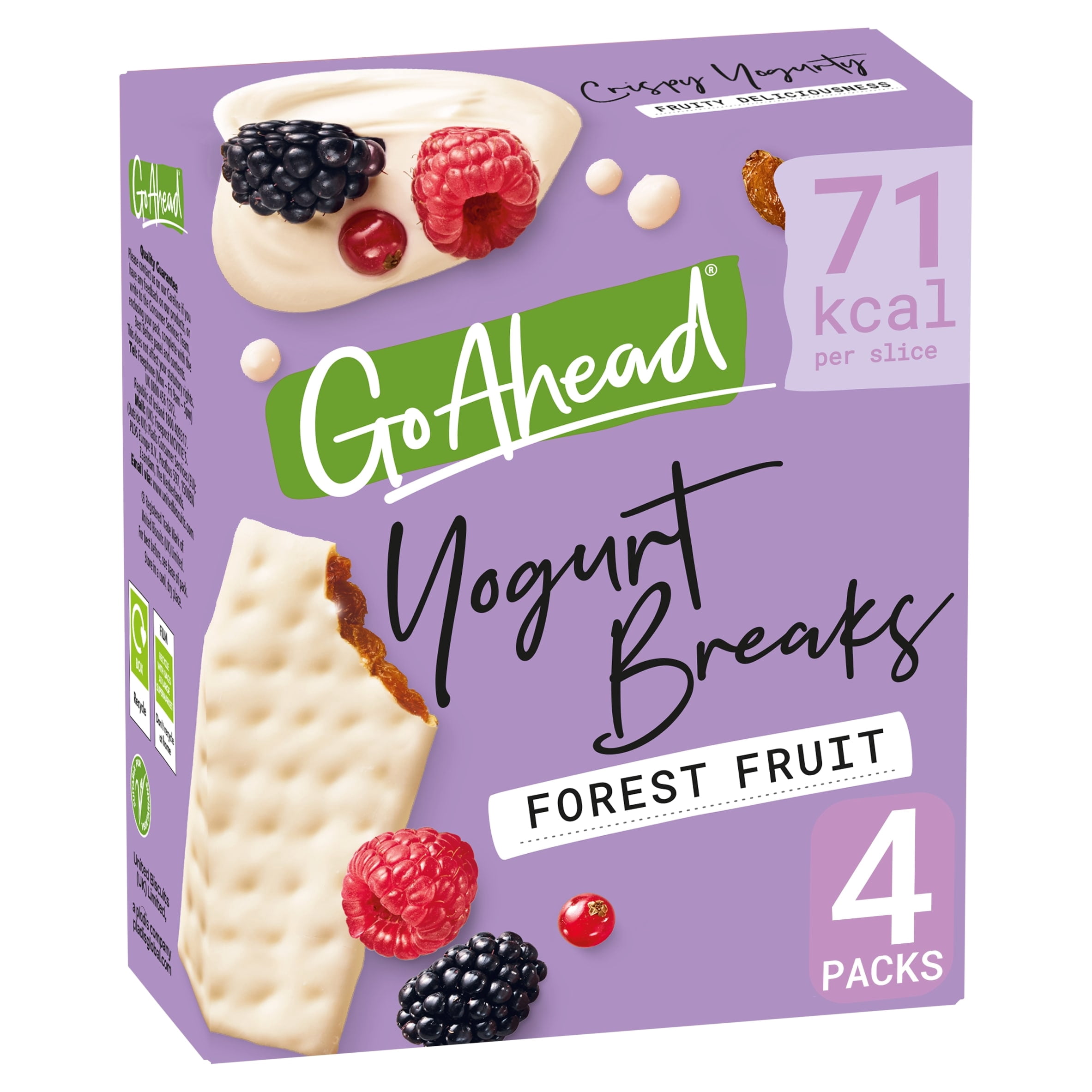 Go Ahead Yogurt Breaks - Forest Fruit 4 x 35.5g, Imported from Britain