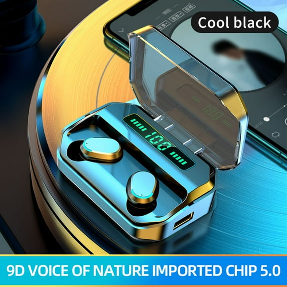 Go Air Pop True Wireless Bluetooth Earbuds & Charging Case - Mauve, Dual Connect, IPX4 Sweat Resistance, Bluetooth 5 Connection, 3 EQ Sound Settings Signature, Balanced, Bass Boost(Black)