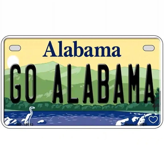 Go Alabama Novelty Metal License Plate 7" x 4" Motorcycle (MP)