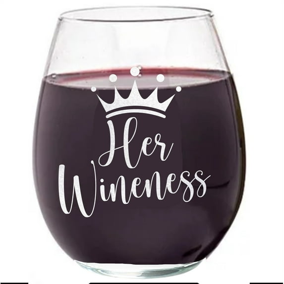 Go All Out 15.25 Oz. Clear Her Wineness Stemless Wine Glass