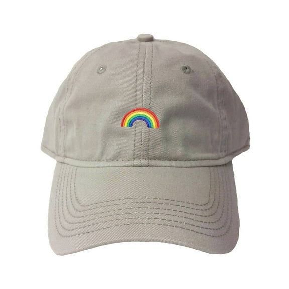 Go All Out Adult Rainbow Embroidered Deluxe Dad Hat