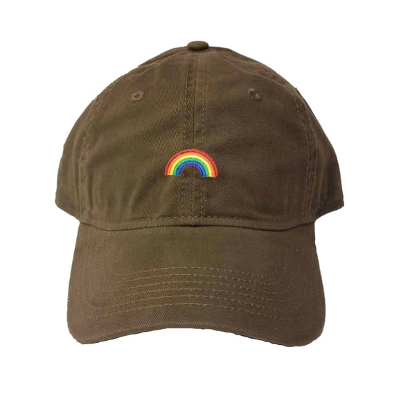 Go All Out Adult Rainbow Embroidered Deluxe Dad Hat