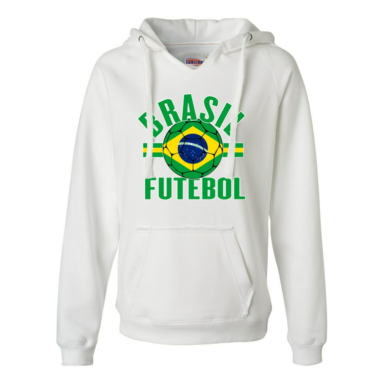 Go All Out Brasil Futebol Brazil Football Soccer Futbol Deluxe Soft Hoodie  Women