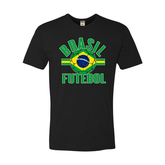 Go All Out Brasil Futebol Brazil Football Soccer Futbol Deluxe Soft T-Shirt Mens/Women