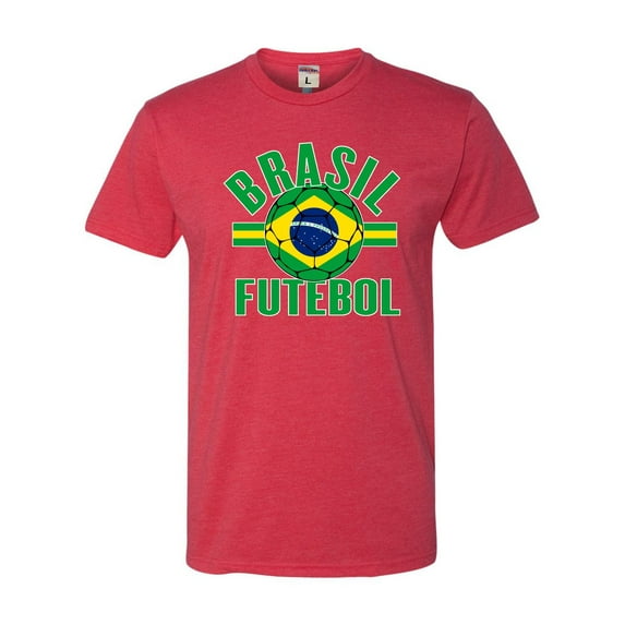 Go All Out Brasil Futebol Brazil Football Soccer Futbol Deluxe Soft T-Shirt Mens/Women