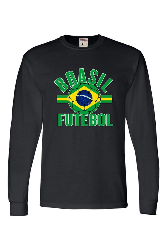 Brasil Futebol Brazil Football Soccer Futbol Long Sleeve T-Shirt Mens