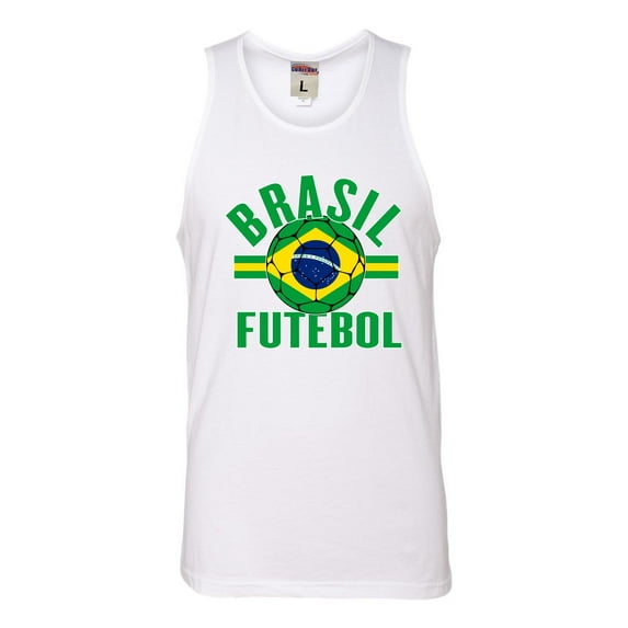 Go All Out Brasil Futebol Brazil Football Soccer Futbol Sleeveless Tank Top T-Shirt Mens/Women/Flowy/Fitted