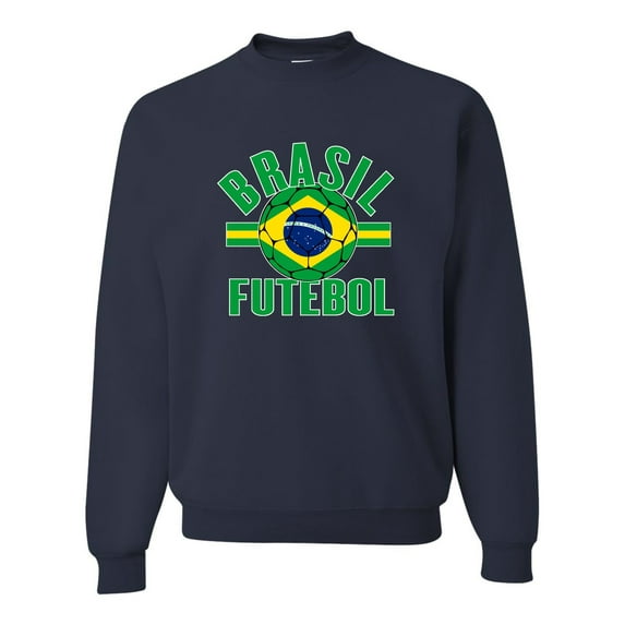 Go All Out Brasil Futebol Brazil Football Soccer Futbol Sweatshirt Crewneck Mens/Youth