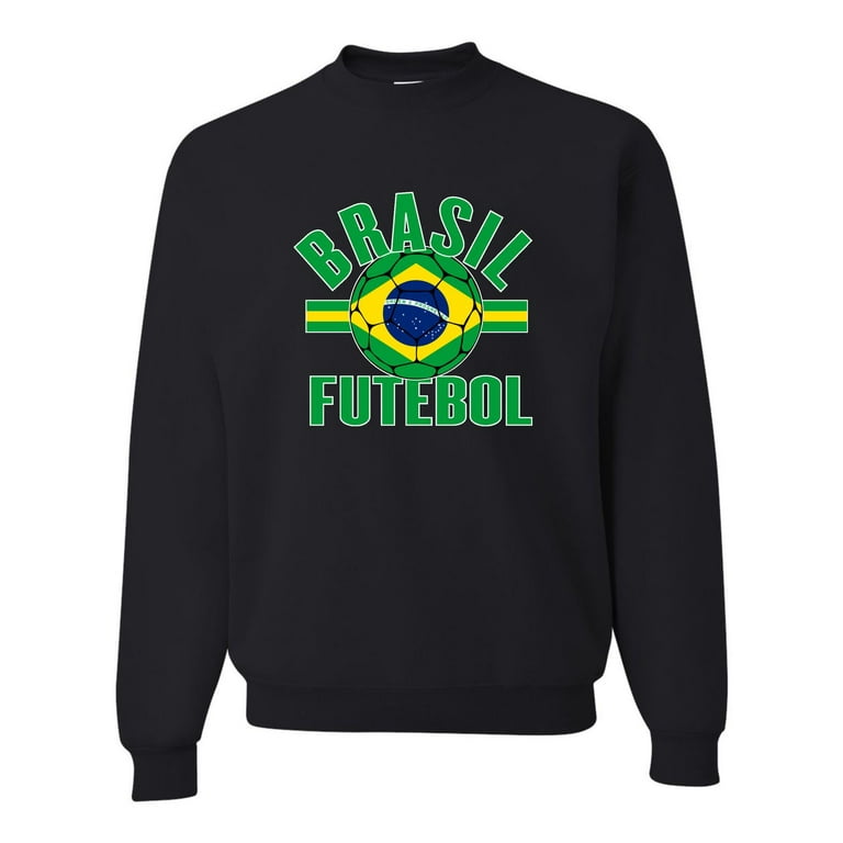 Go All Out Brasil Futebol Brazil Football Soccer Futbol Sweatshirt Crewneck  Mens/Youth 