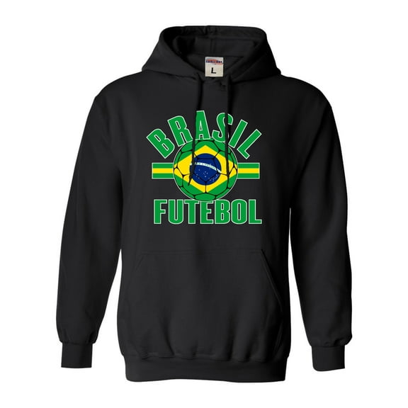 Go All Out Brasil Futebol Brazil Football Soccer Futbol Sweatshirt Hoodie Mens/Women