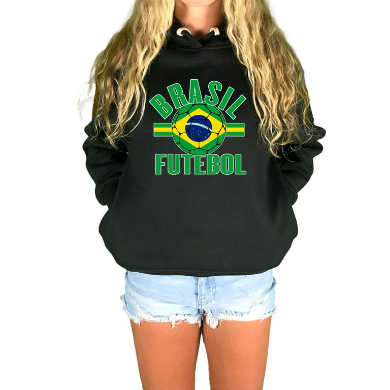 Go All Out Brasil Futebol Brazil Football Soccer Futbol Sweatshirt Hoodie  Mens/Women