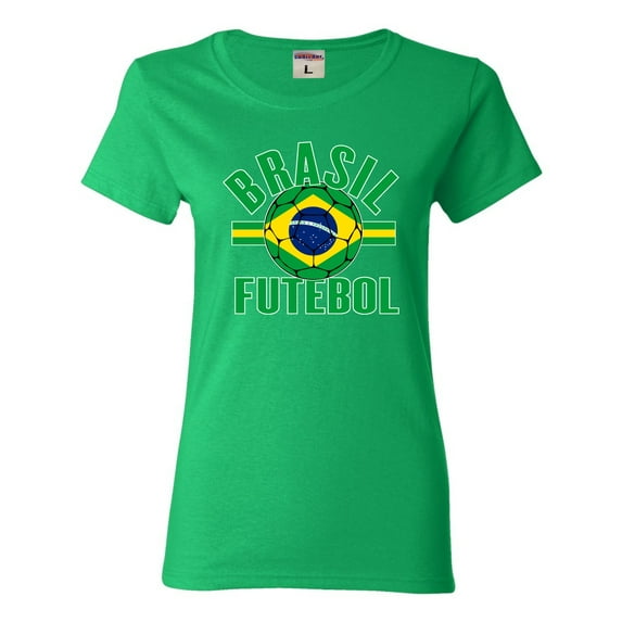 Go All Out Brasil Futebol Brazil Football Soccer Futbol T-Shirt Mens/Women/Youth