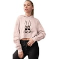 thumbnail image 1 of Go All Out Bunny Face With Sunglasses Cropped Hooded Sweatshirt Women, 1 of 2