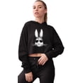 thumbnail image 1 of Go All Out Bunny Face With Sunglasses Cropped Hooded Sweatshirt Women, 1 of 2