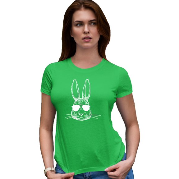 Go All Out Bunny Face With Sunglasses Deluxe Soft T-Shirt Mens/Women