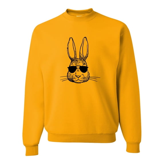Go All Out Bunny Face With Sunglasses Sweatshirt Crewneck Mens/Youth