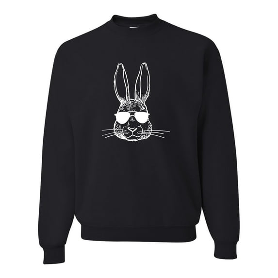 Go All Out Bunny Face With Sunglasses Sweatshirt Crewneck Mens/Youth