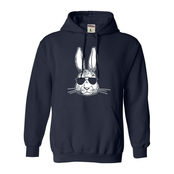 Go All Out Bunny Face With Sunglasses Sweatshirt Hoodie Mens/Youth