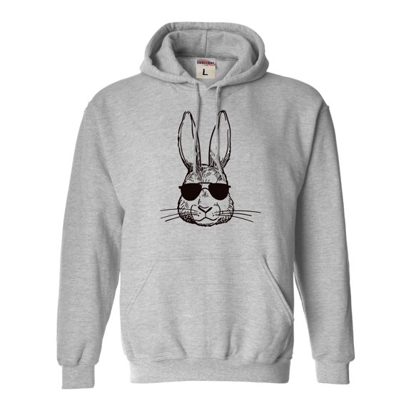 Go All Out Bunny Face With Sunglasses Sweatshirt Hoodie Mens/Youth