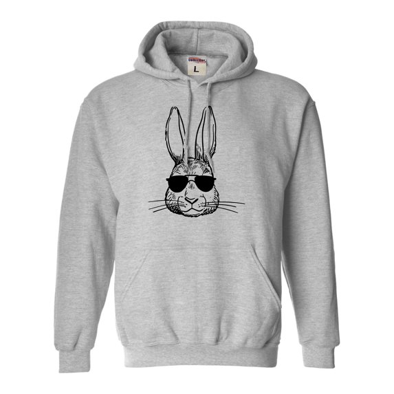 Go All Out Bunny Face With Sunglasses Sweatshirt Hoodie Mens/Youth