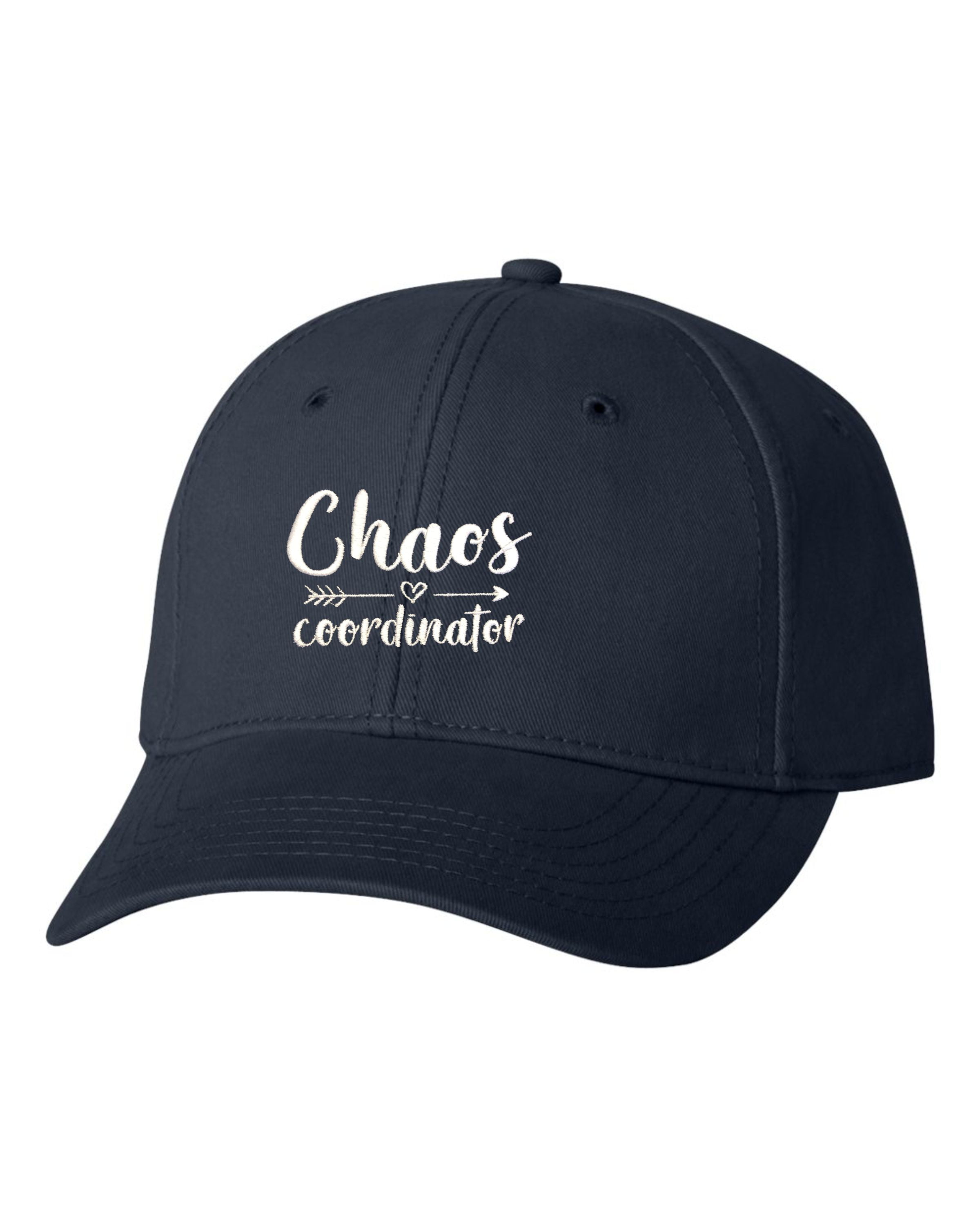Chaos Coordinator Funny Baseball Cap – Vintage Washed Cotton, Adjustable, One Size Fits Most, Black