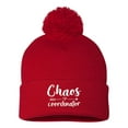 thumbnail image 1 of Go All Out Chaos Coordinator Embroidered Knit Beanie Pom Cap Uncuffed/Cuffed/Marled/Pom, 1 of 1