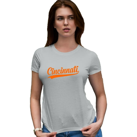 Go All Out City Of Cincinnati Ohio Pride Fashion Script Deluxe Soft T-Shirt Mens/Women