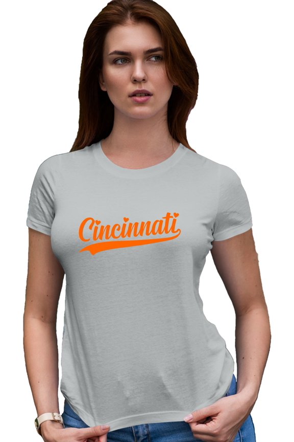 City Of Cincinnati Ohio Pride Fashion Script Deluxe Soft T-Shirt Mens/Women