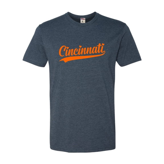 Go All Out City Of Cincinnati Ohio Pride Fashion Script Deluxe Soft T-Shirt Mens/Women