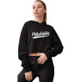 thumbnail image 1 of Go All Out City Of Philadelphia Pennsylvania Fashion Script Cropped Hooded Sweatshirt Women, 1 of 3