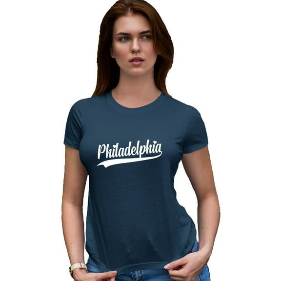 Go All Out City Of Philadelphia Pennsylvania Fashion Script Deluxe Soft T-Shirt Mens/Women