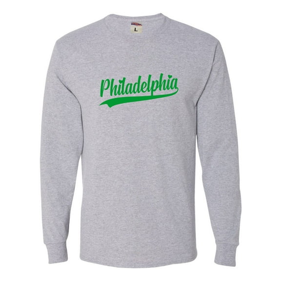 Go All Out City Of Philadelphia Pennsylvania Fashion Script Long Sleeve T-Shirt Mens