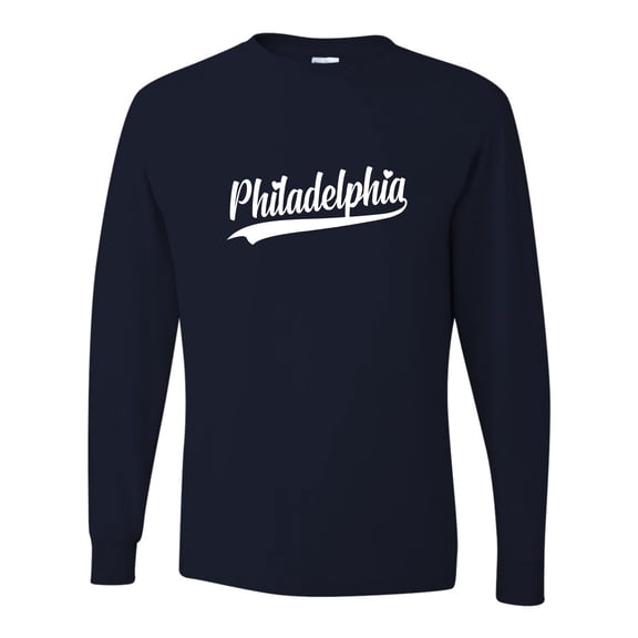 Go All Out City Of Philadelphia Pennsylvania Fashion Script Long Sleeve T-Shirt Mens