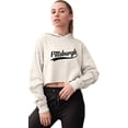 thumbnail image 1 of Go All Out City Of Pittsburgh Pennsylvania Pride Fashion Script Cropped Hooded Sweatshirt Women, 1 of 3