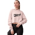 thumbnail image 1 of Go All Out City Of Pittsburgh Pennsylvania Pride Fashion Script Cropped Hooded Sweatshirt Women, 1 of 3