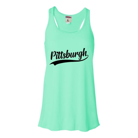 Go All Out City Of Pittsburgh Pennsylvania Pride Fashion Script Sleeveless Tank Top T-Shirt Mens/Women/Flowy/Fitted