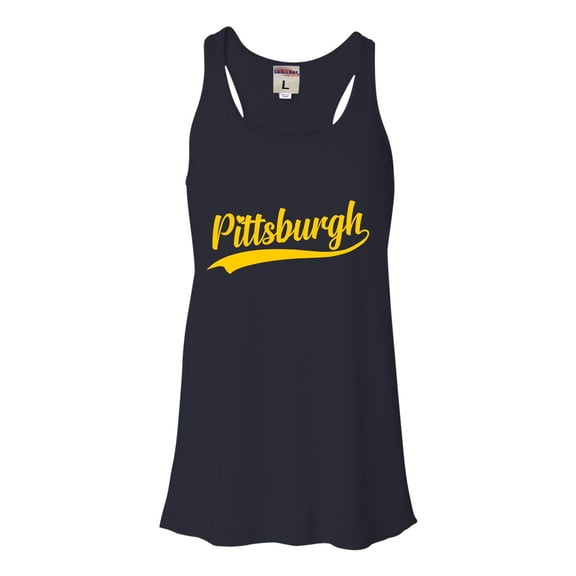 Go All Out City Of Pittsburgh Pennsylvania Pride Fashion Script Sleeveless Tank Top T-Shirt Mens/Women/Flowy/Fitted