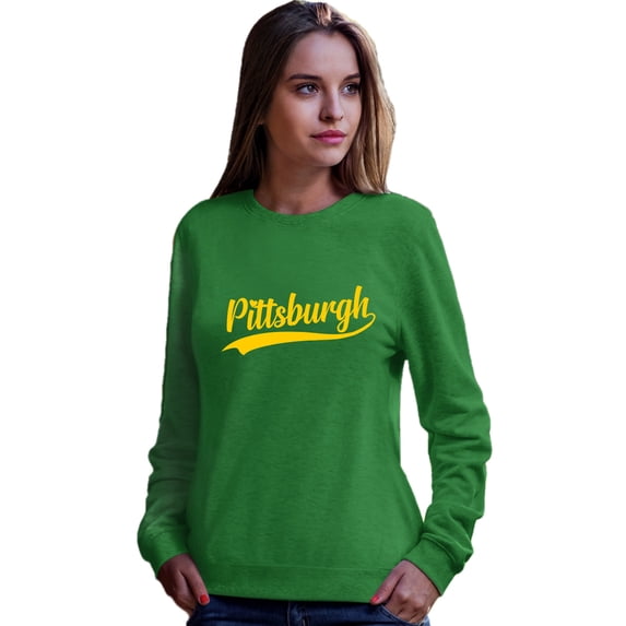 Go All Out City Of Pittsburgh Pennsylvania Pride Fashion Script Sweatshirt Crewneck Mens/Youth