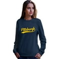 thumbnail image 1 of Go All Out City Of Pittsburgh Pennsylvania Pride Fashion Script Sweatshirt Crewneck Mens/Youth, 1 of 4